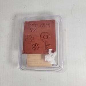 New Unmounted Stampin' Up Set of 4 Hello Again Flower Heart Butterfly